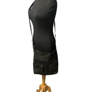 Garniel Leather Crossbody‎ Bag Shoulder Purse in Black, Made In Spain